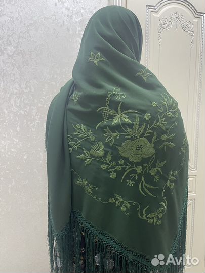 Старинный платок крепдешин