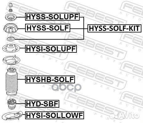 Проставка пружины верхняя hysi-solupf Febest