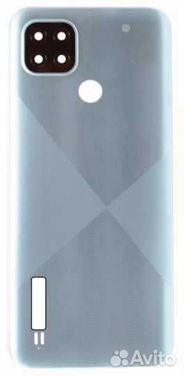 Задняя крышка для Realme C21 Голубая (со стеклом к