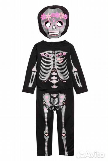 Костюм Скелета на Хэллоуин на девочку 5-8-10-12 л