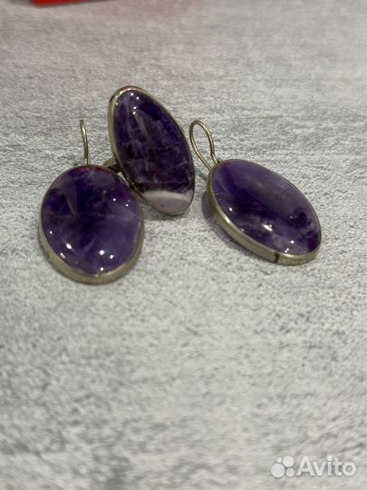 Серьги с аметистом