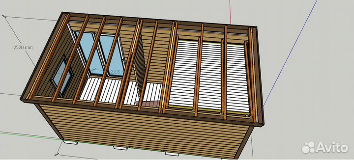 Баня 2,5 на 5,3 минибрус 45*140*6000мм