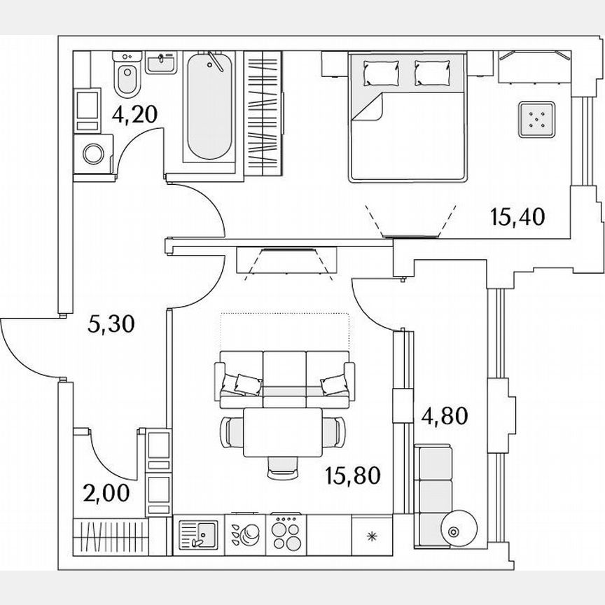 1-к. квартира, 24,3 м², 10/13 эт.
