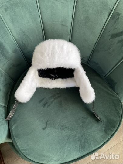 Шапка ушанка норка белая