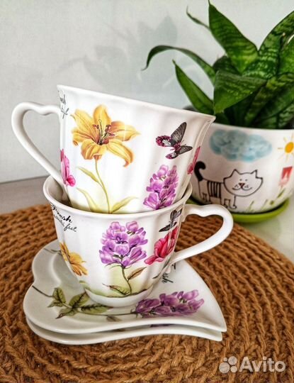 Чашка с блюдцем Набор из 2 шт. 200мл Новые