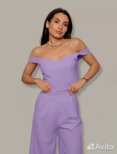 Костюм с брюками палаццо и топом