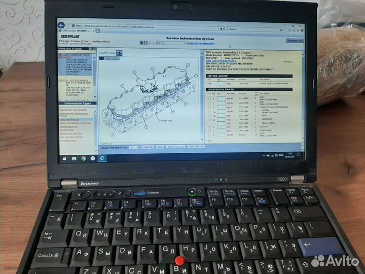 Ноутбук для диагностики техники CAT. ET+SIS