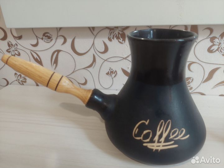 Турка с двумя чашками. Ручная работа