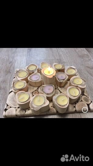 Подсвечник из можжевельника