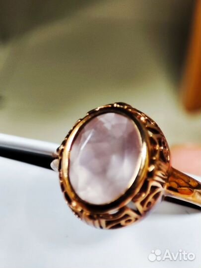 Кольцо с Кварцем розовым натуральным из коллекции
