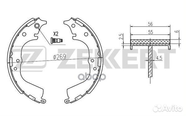 Колодки торм. бараб. задн. Toyota Hiace (H100 H