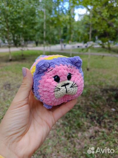 Вязаные игрушки котик, игрушки ручной работы