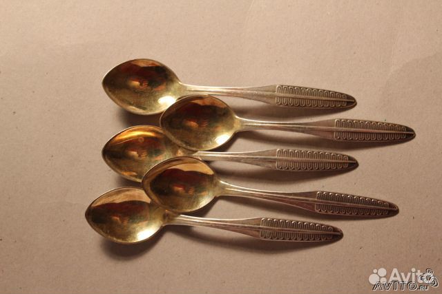 5 серебряных кофейных ложечек
