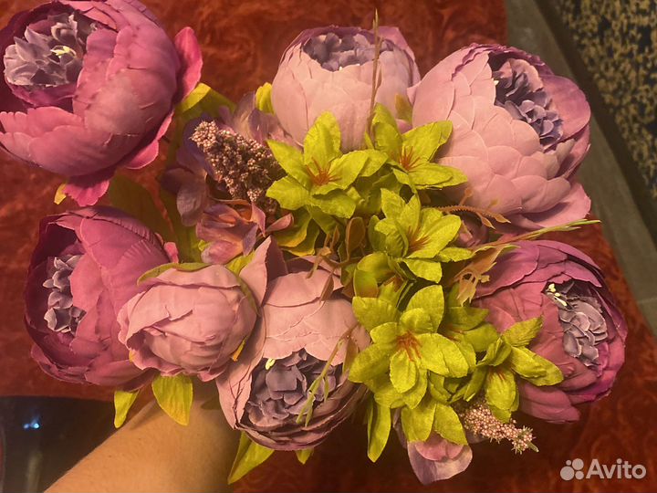 Искусственные цветы: пионы, Кустики с ягодками