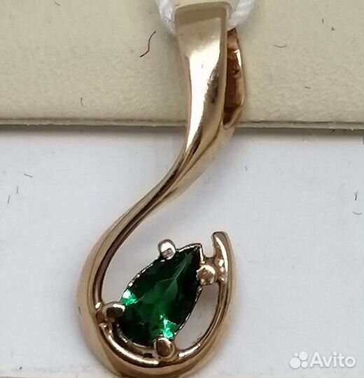 Подвес / 1,05г / Золото585 / фианиты овальные