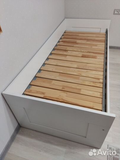 Белая кровать одно/двухспальная икея IKEA Бримнэс