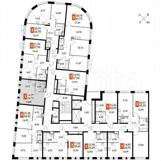 1-к. апартаменты, 24,7 м², 4/15 эт.