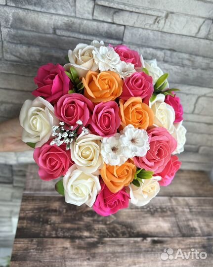 Букет из мыльных роз