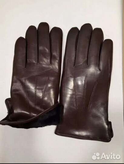 Перчатки мужские зимние из кожи и меха лукс