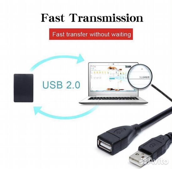 Кабели USB (1,5 м.) новые