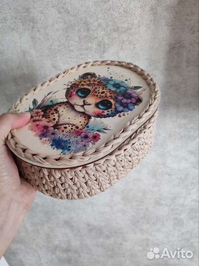 Вязанные корзинки