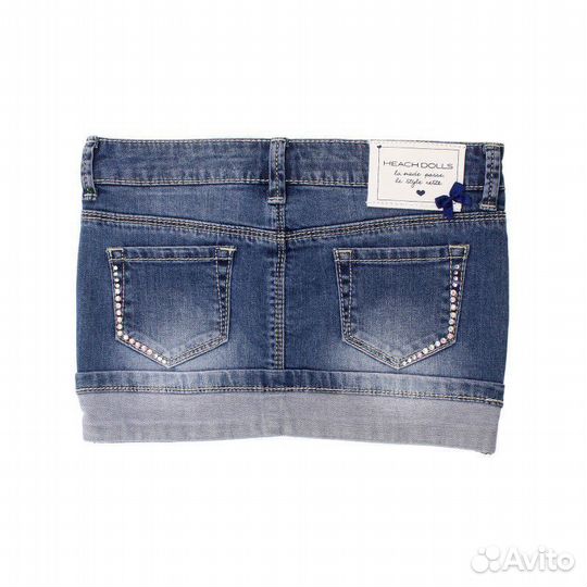 Silvian Heach Юбка джинсовая с отворотом украшенна