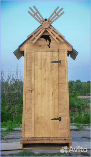 Дачный туалет деревянный прямоугольник жуо 919