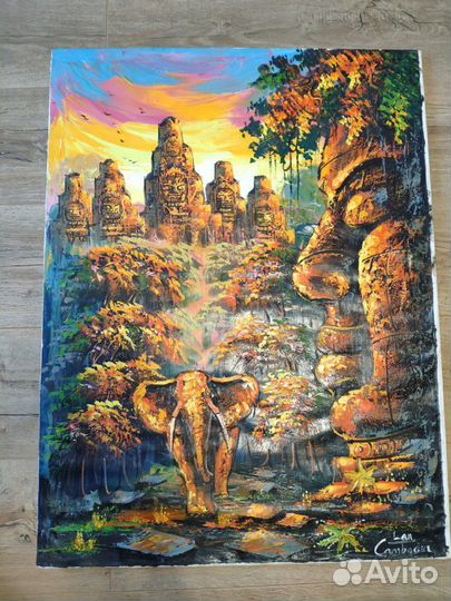 Картина храм слон Камбоджи