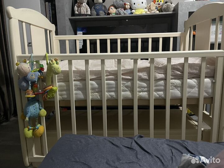 Детская кровать до 3 лет с матрасом