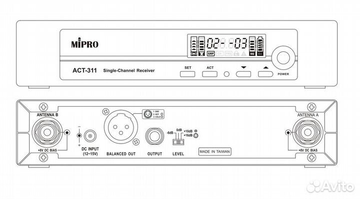 Приемник mipro ACT-311 (620-644 MHz)