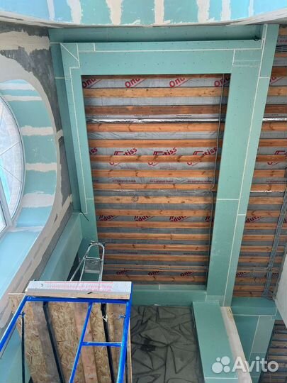 Монтаж гипсокартона (Потолок, стена, фрезеровка)