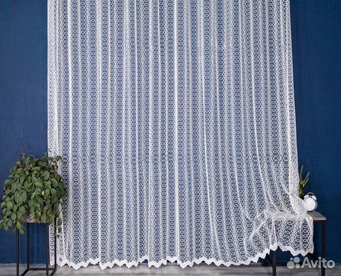 Тюль Дентель ажур молочный