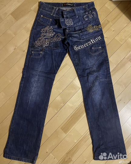 Скейт джинсы у2k affliction type