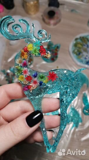 Елочные игрушки из эпоксидной смолы