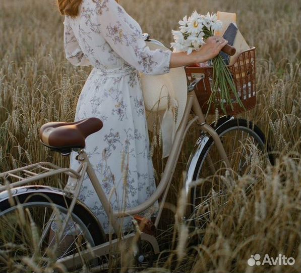 Велосипед в стиле ретро аренда для фото (бежевый)