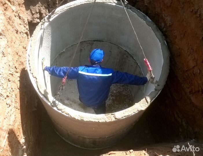 Сливная яма под ключ. Жби кольца