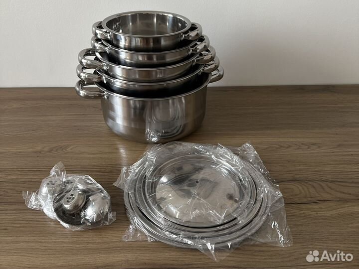 Набор кастрюль из нержавеющей стали для индукции