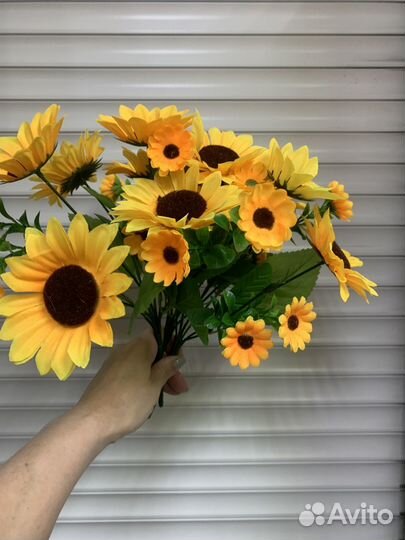 Искусственные цветы Подсолнухи 3 букета