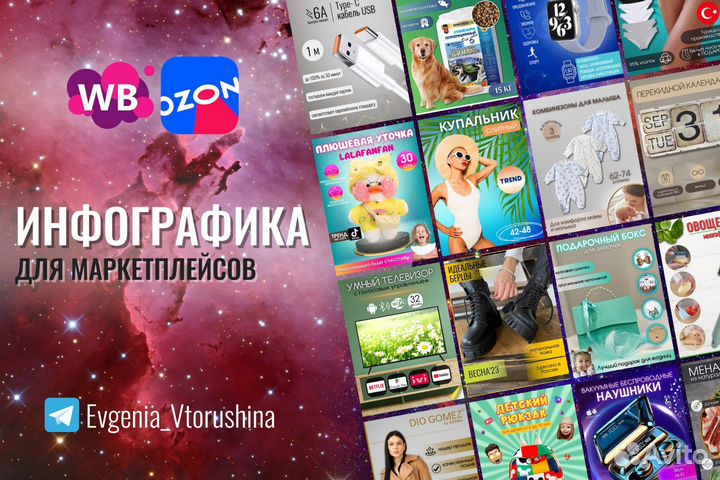 Карточки для Ozon, Wildberries, видеообложки
