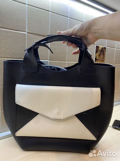 Кожаная сумка zara