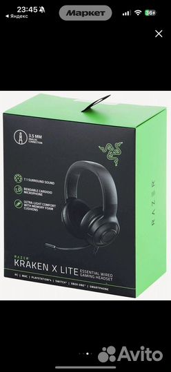 Наушники Razer kraken x lite новые