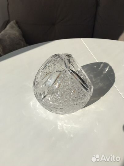 Хрустальная ваза шар СССР ваза-корзинка