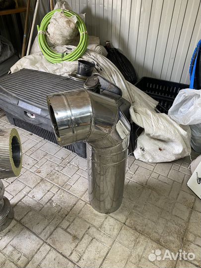 Труба для дымохода 115, 2 колена на 90 градусов