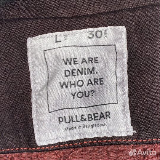 Бордовый джинсовый бомбер pull&bear