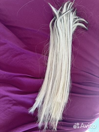 Волосы для наращивания 31-32 см бу блонд