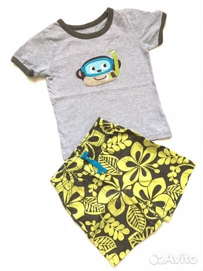 Шорты д/мальчика, комплект с шортами, рубашка лён