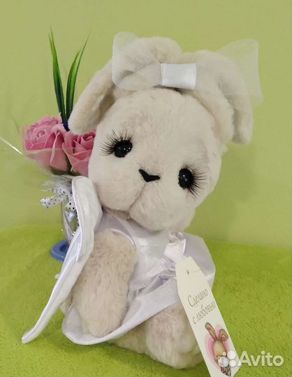 Мягкая игрушка зайка. Новая. Ручная работа