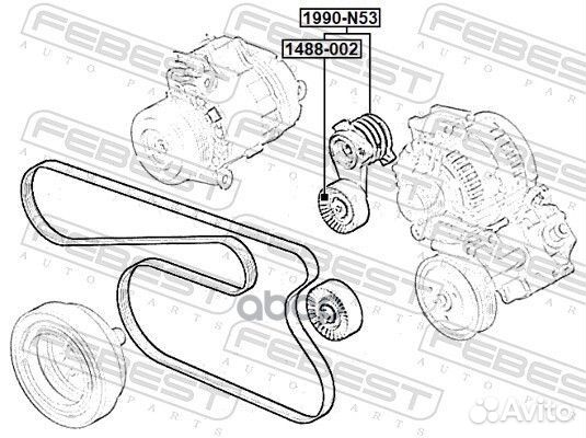 Натяжитель ремня 1990N53 Febest