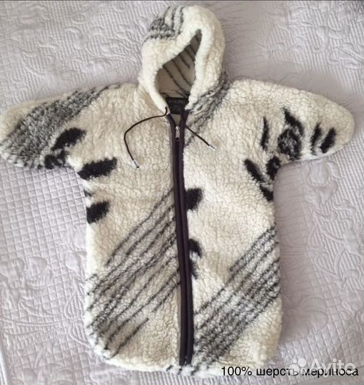 Меховой конверт из шерсти мериноса
