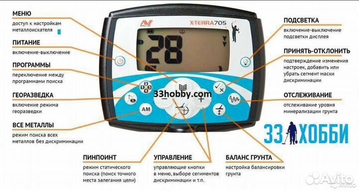 Металлоискатель х-терра 705(тс800)